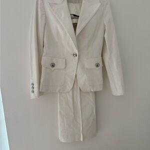 Burberry Cream Women's Blazer Jacket - Tailored Two-Piece